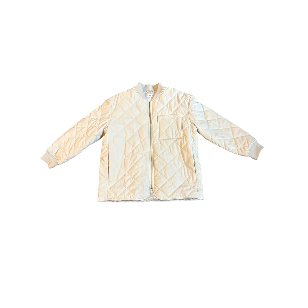 MNG‎ by Mango Womens Bomber Jacket in Cream Size Large EUC